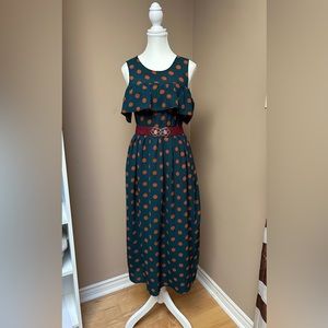 Oasis cold shoulder polka dot maxi dress